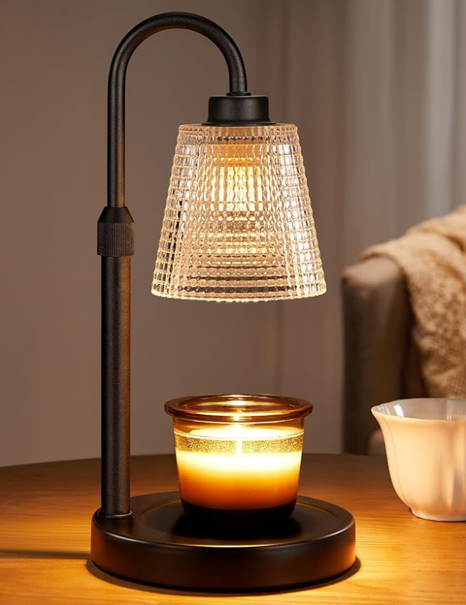 Candle Warmer Lamp with Dimmer & Timer – Glass Shade