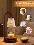 Candle Warmer Lamp with Dimmer & Timer – Glass Shade