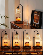 Candle Warmer Lamp with Dimmer & Timer – Glass Shade