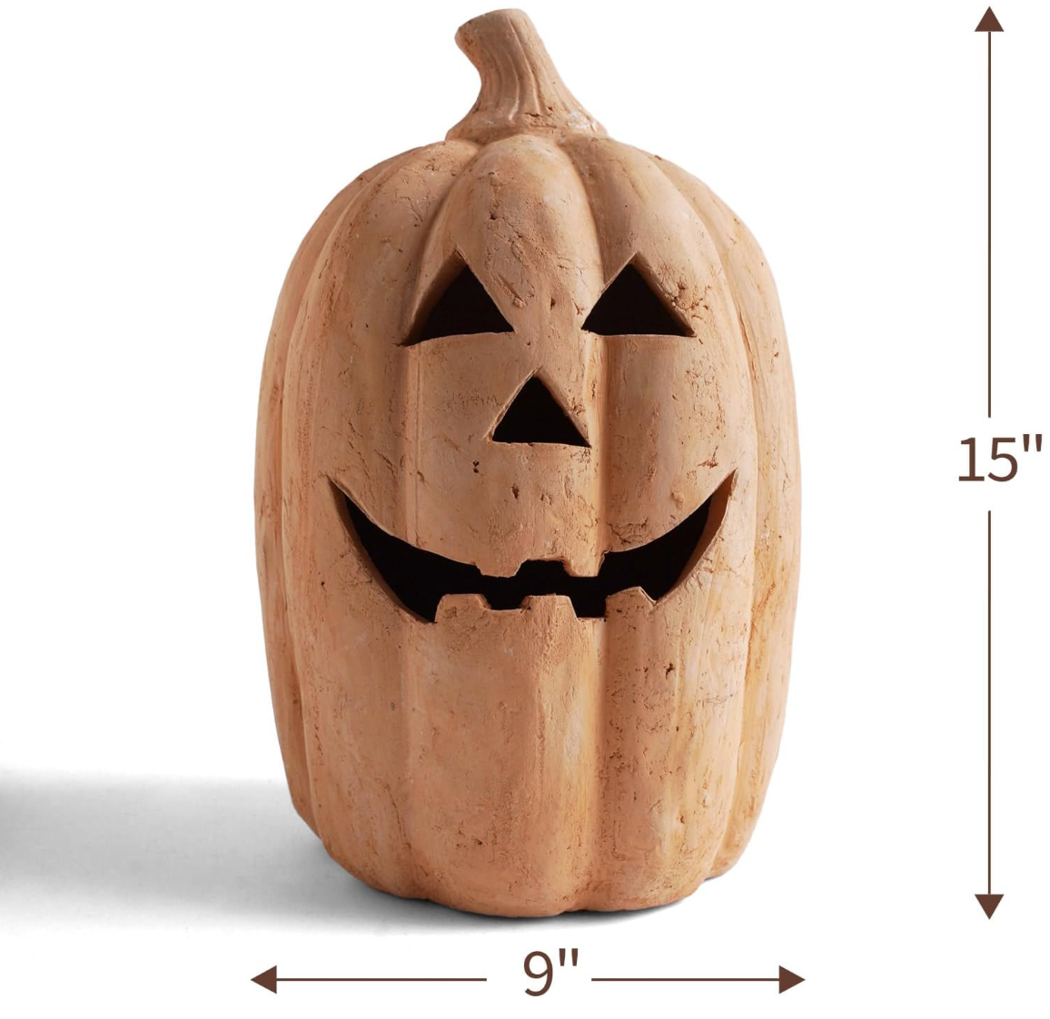 Rustic Handcrafted Jack-o'-Lantern Figurines – Set of 3