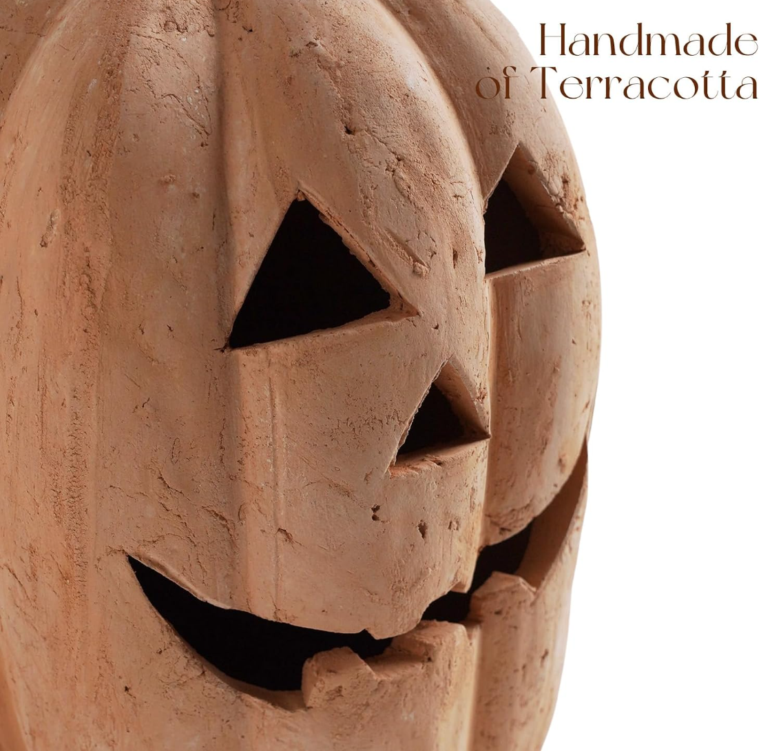 Rustic Handcrafted Jack-o'-Lantern Figurines – Set of 3
