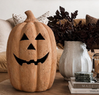 Rustic Handcrafted Jack-o'-Lantern Figurines – Set of 3
