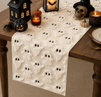 Halloween Ghost Plush Table Runner – Fluffy Spooky Table Décor