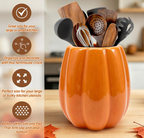 Ceramic Pumpkin Utensil Holder – Fall Kitchen Décor
