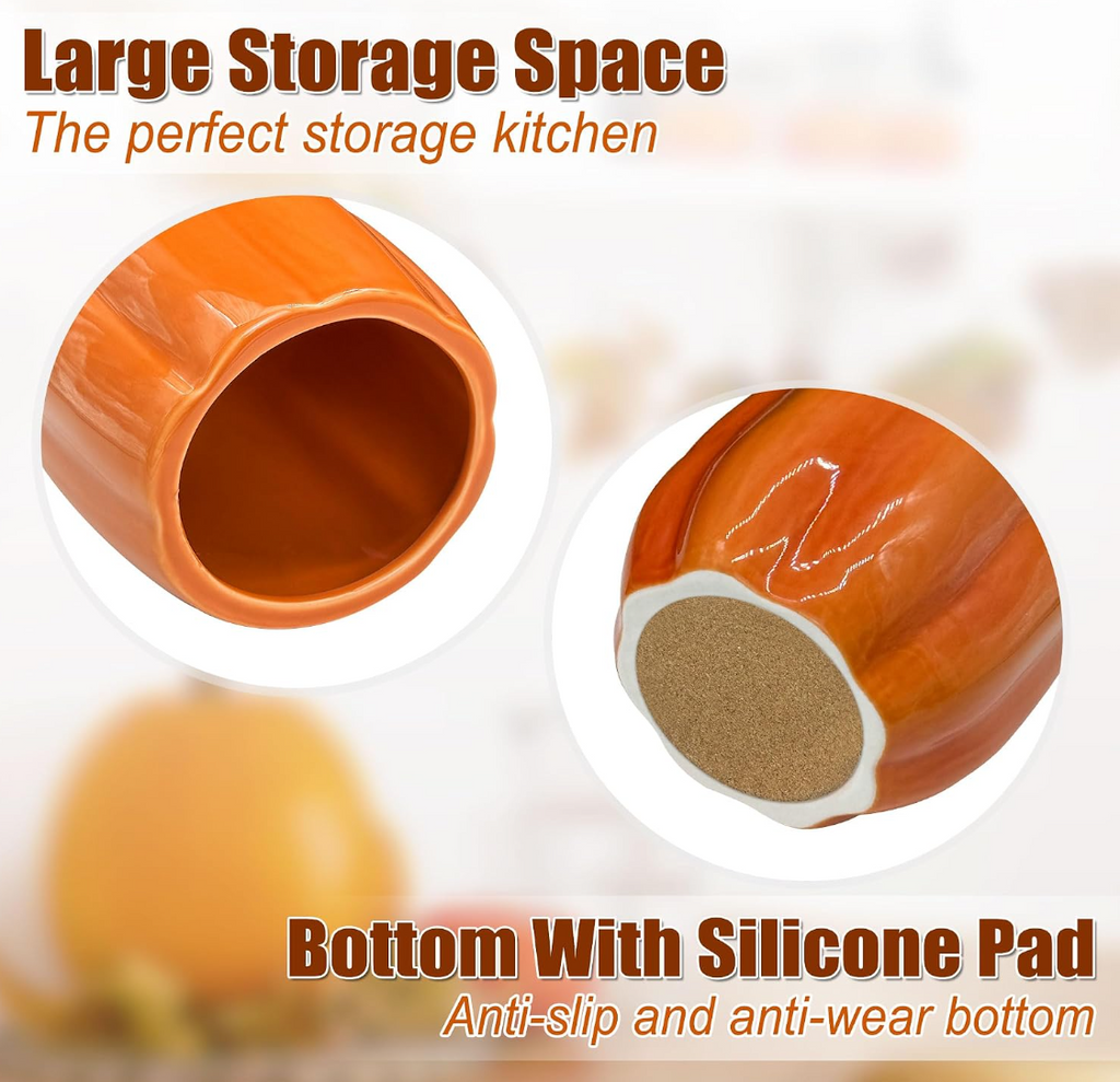 Ceramic Pumpkin Utensil Holder – Fall Kitchen Décor