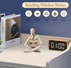 Abstract Thinker Reading Figurine on Marble Base