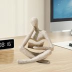 Abstract Thinker Reading Figurine on Marble Base