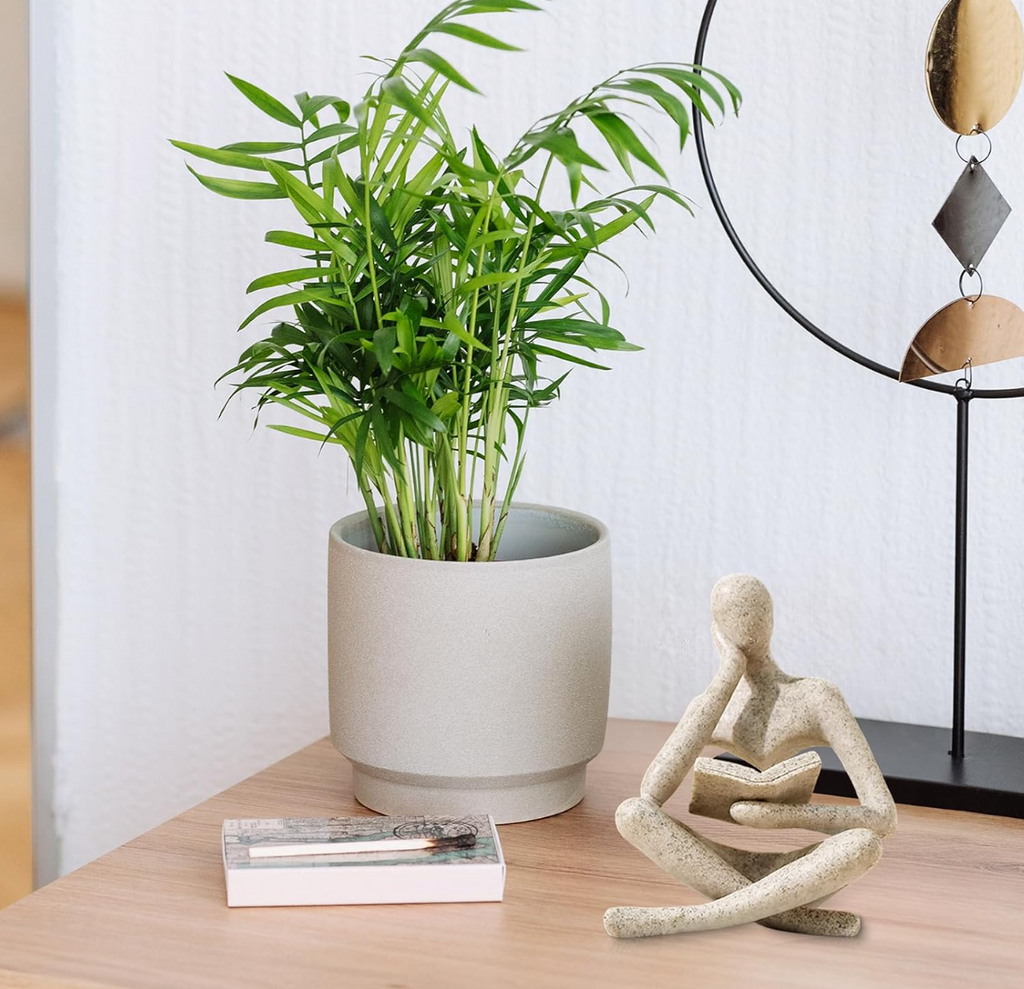 Abstract Thinker Reading Figurine on Marble Base