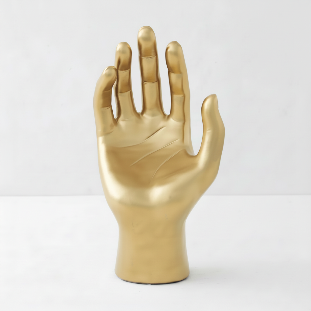 Gold Resin Hand Sculpture – Modern Decorative Figurine