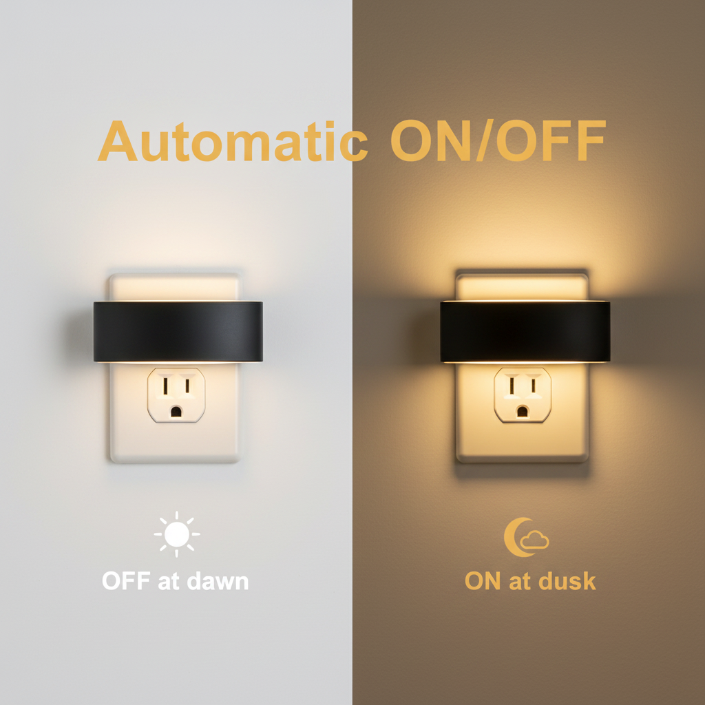 LED Plug-In Wall Night Lights – Set of 2, Warm Ambient Glow