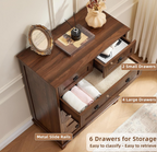 Walnut 6-Drawer