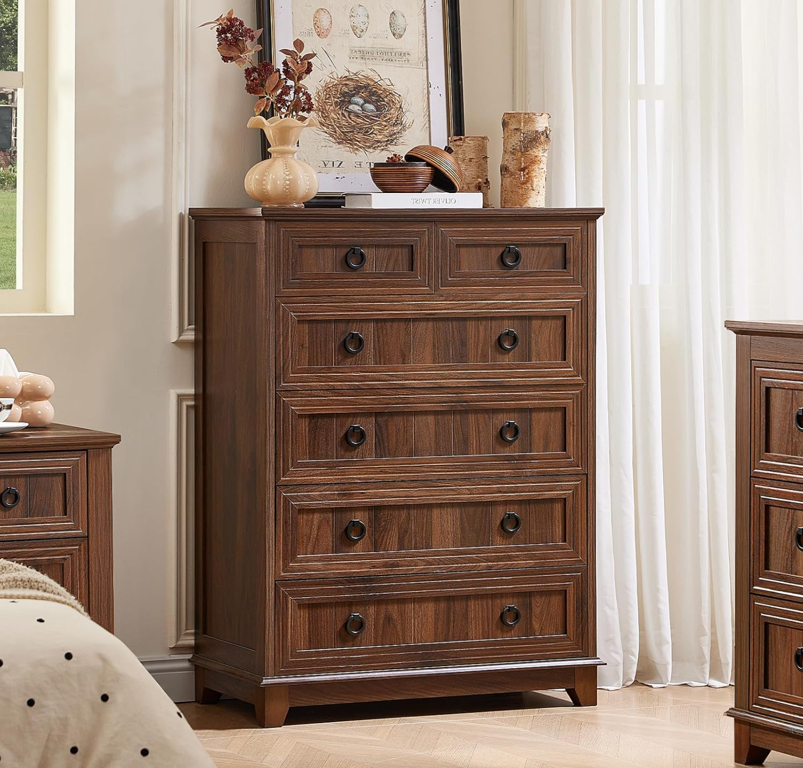 Walnut 6-Drawer