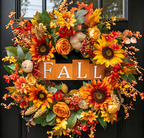 Fall Sunflower & Rose Statement Wreath