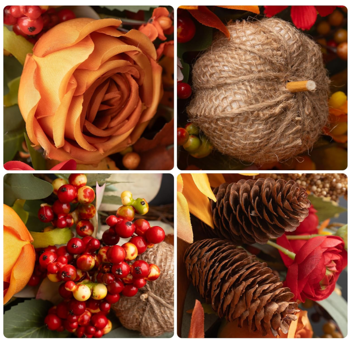 Fall Sunflower & Rose Statement Wreath