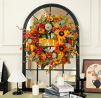 Fall Sunflower & Rose Statement Wreath