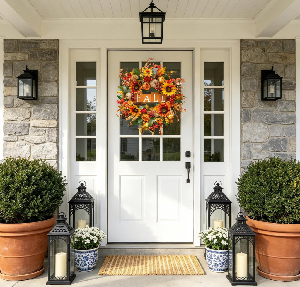 Fall Sunflower & Rose Statement Wreath