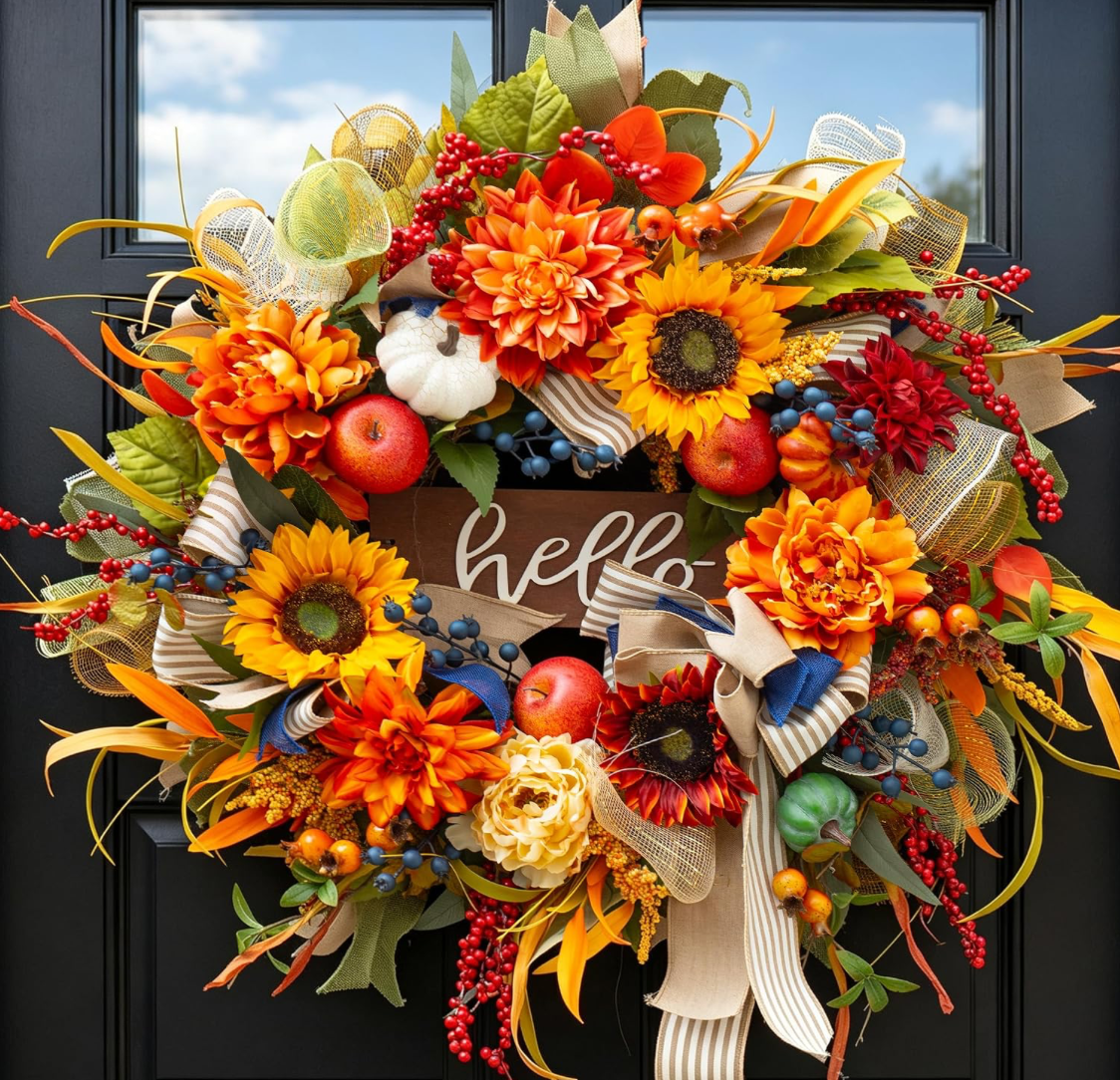 Fall Harvest Hello Wreath