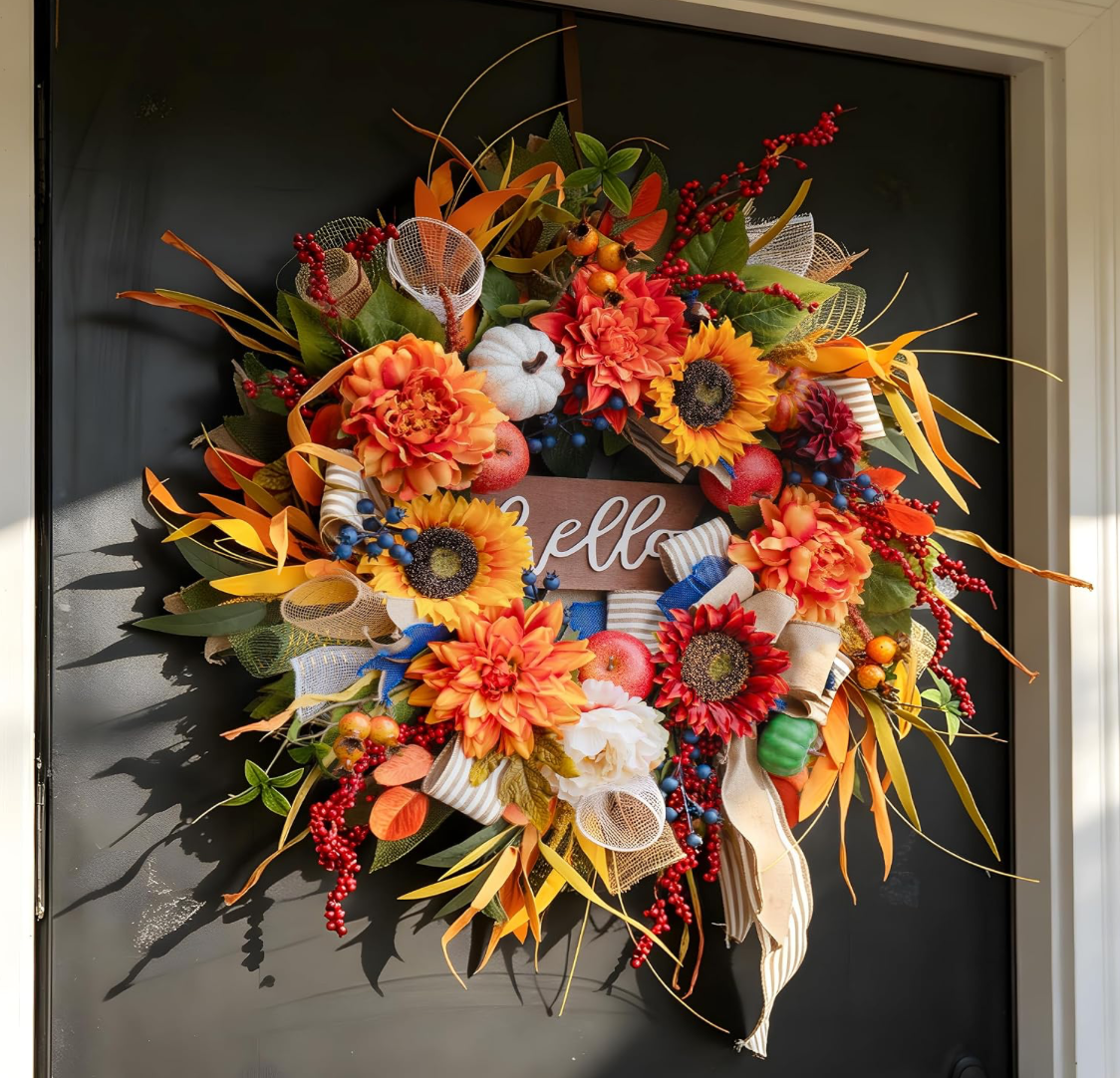 Fall Harvest Hello Wreath