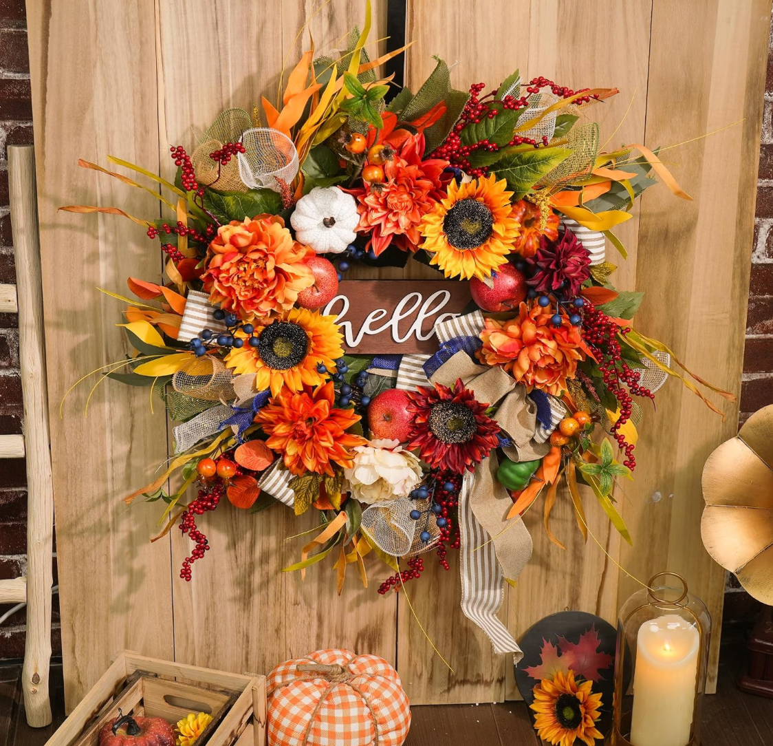 Fall Harvest Hello Wreath