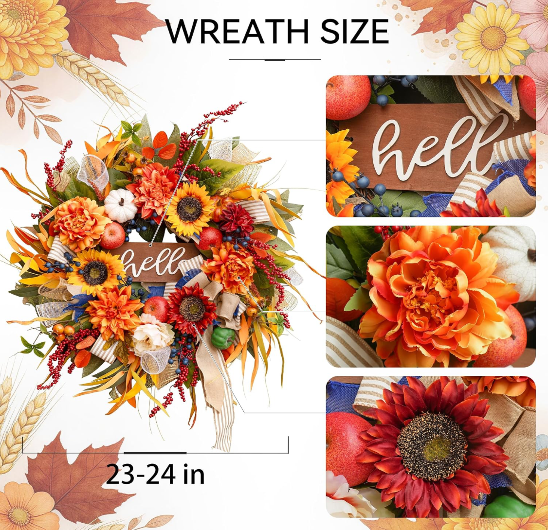 Fall Harvest Hello Wreath