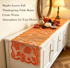 Fall Maple Leaf Organza Table Runner