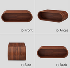 Oval Solid Wood Coffee Table with Curved Open Base
