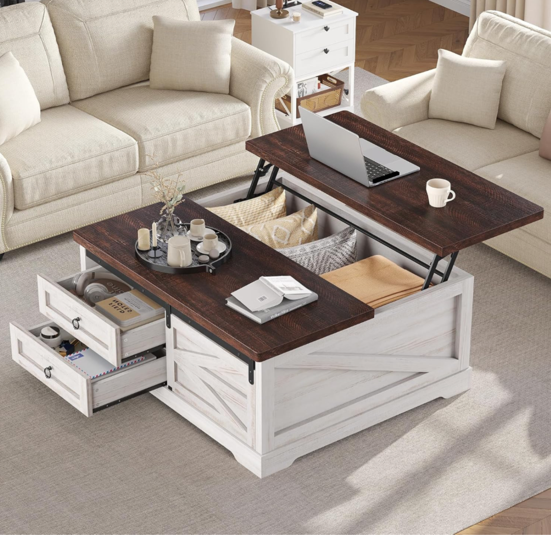 Farmhouse Lift-Top Coffee Table with Storage