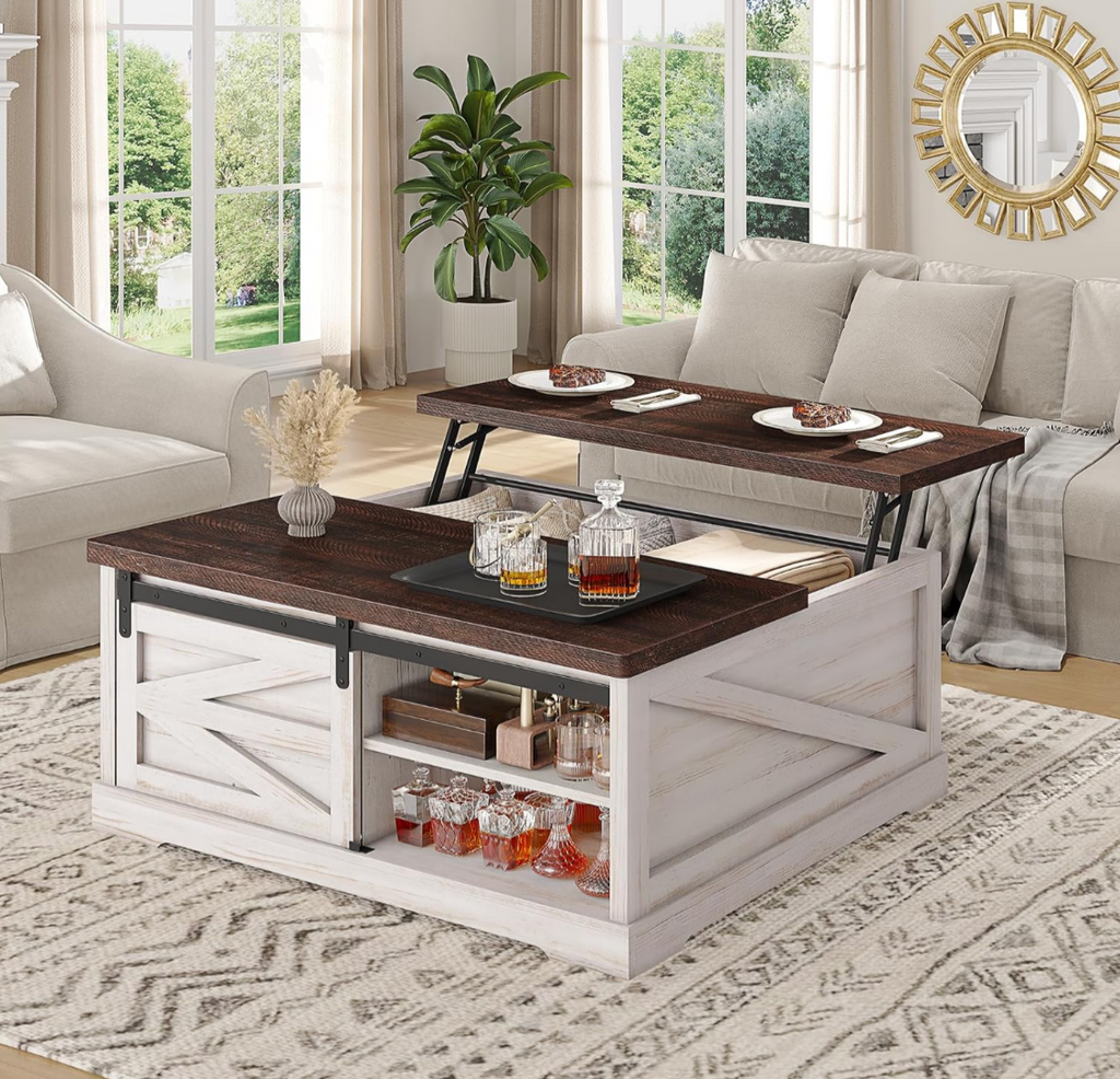 Farmhouse Lift-Top Coffee Table with Storage