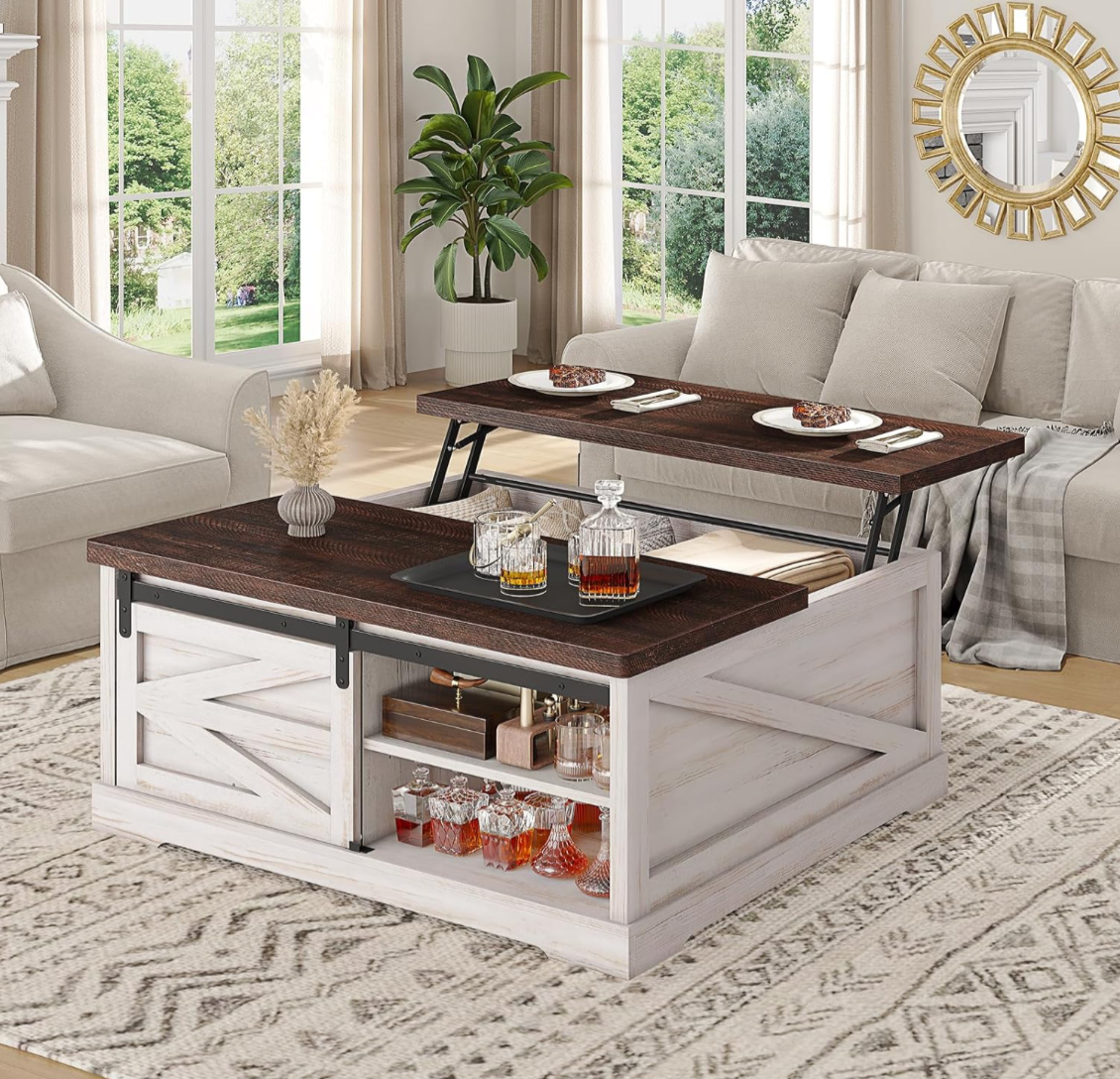 Farmhouse Lift-Top Coffee Table with Storage