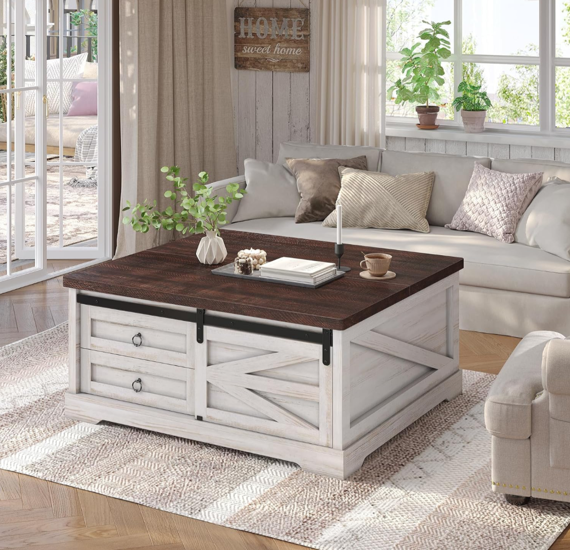 Farmhouse Lift-Top Coffee Table with Storage