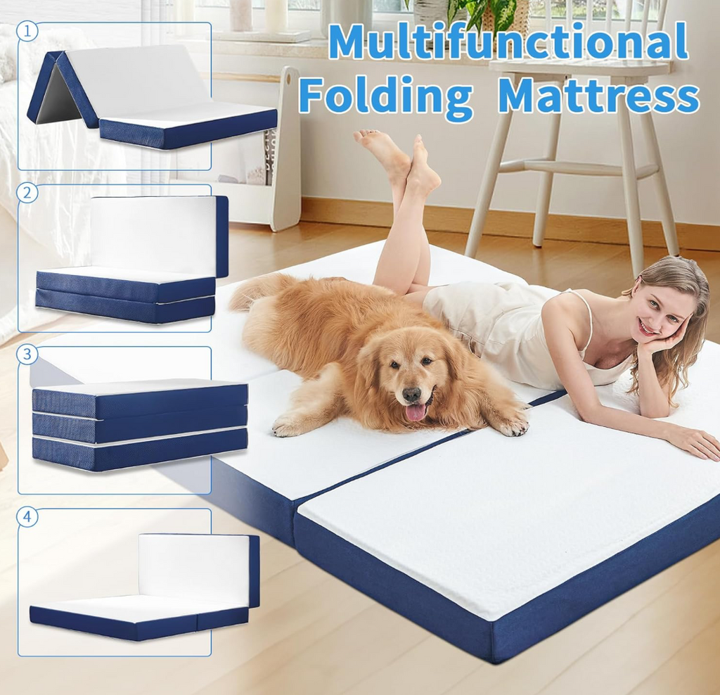 Tri-Fold Memory Foam Floor Mattress