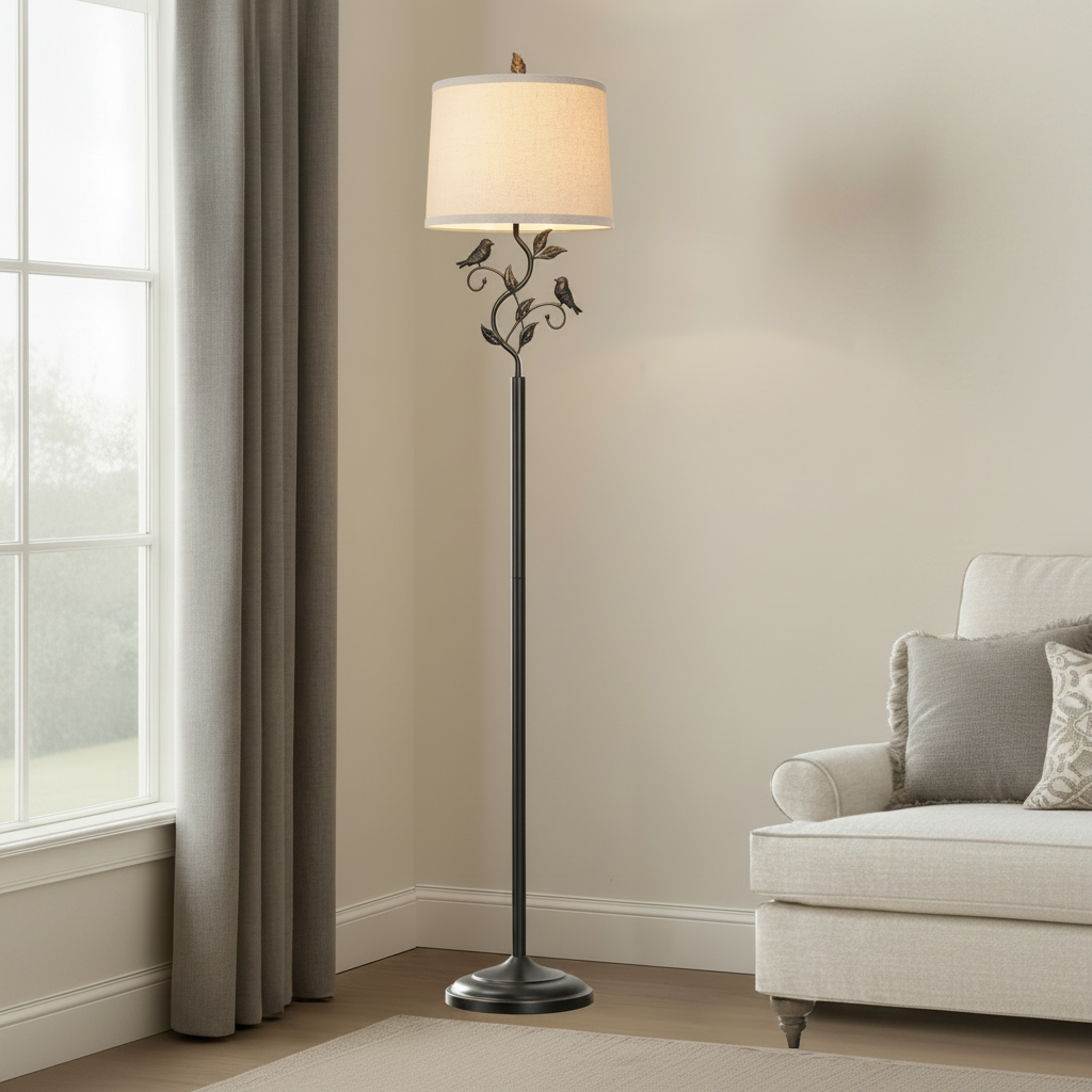 Bird & Vine Rustic Floor Lamp