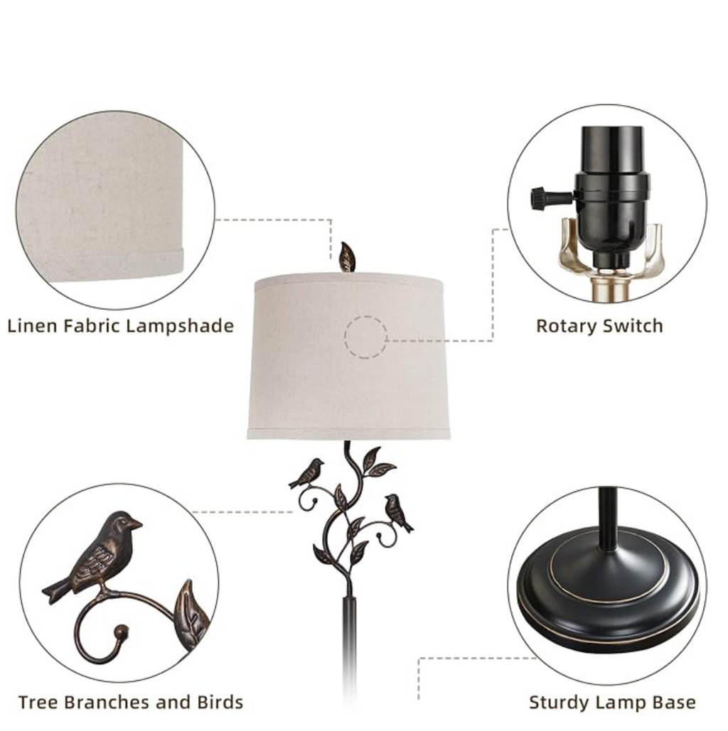 Bird & Vine Rustic Floor Lamp