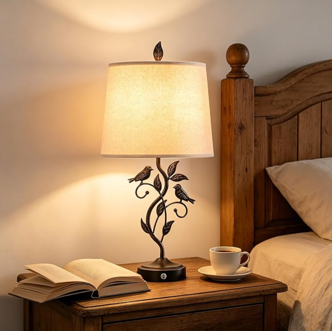 Bird & Vine Rustic Table Lamp