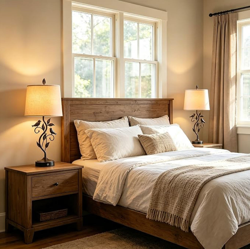 Bird & Vine Rustic Table Lamp