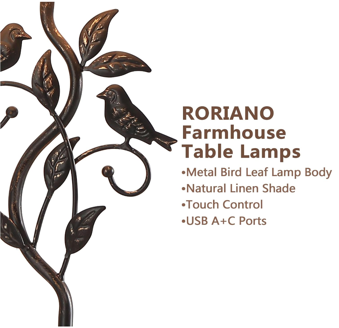 Bird & Vine Rustic Table Lamp