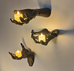 Sculptural Hand Wall Candle Holders – Set of 3