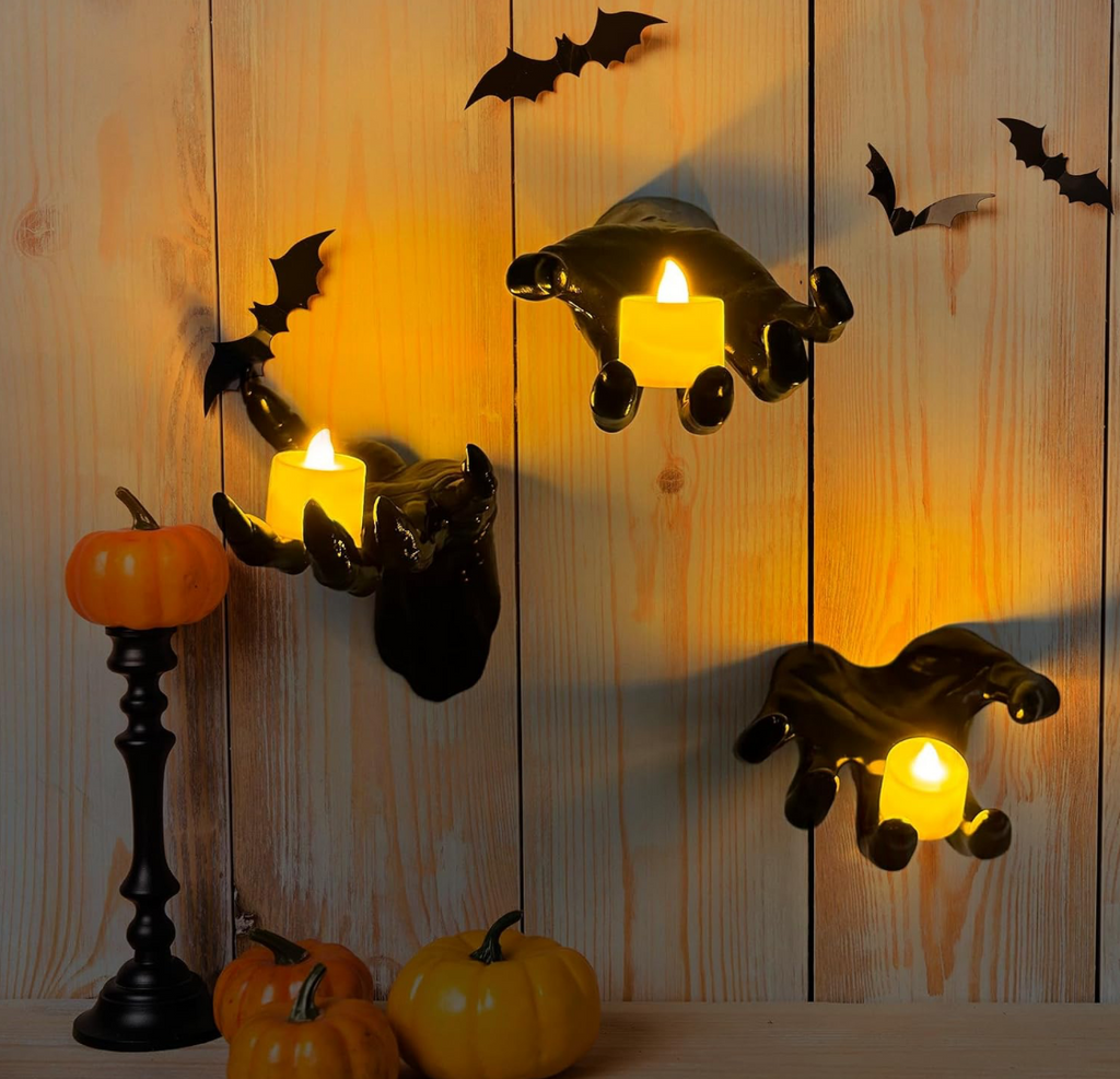 Sculptural Hand Wall Candle Holders – Set of 3