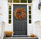 Autumn Harvest Wreath with Amber Leaves & Orange Berries