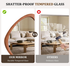 Organic Asymmetric Wood Frame Wall Mirror