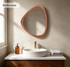 Organic Asymmetric Wood Frame Wall Mirror