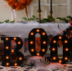 BOO LED Marquee Letter Sign with Warm Orange Lights