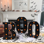 BOO LED Marquee Letter Sign with Warm Orange Lights