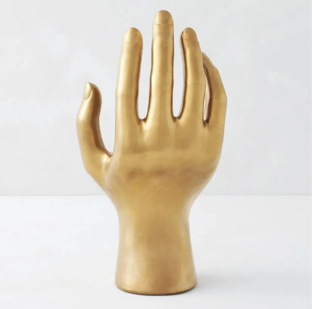 Gold Resin Hand Sculpture – Modern Decorative Figurine