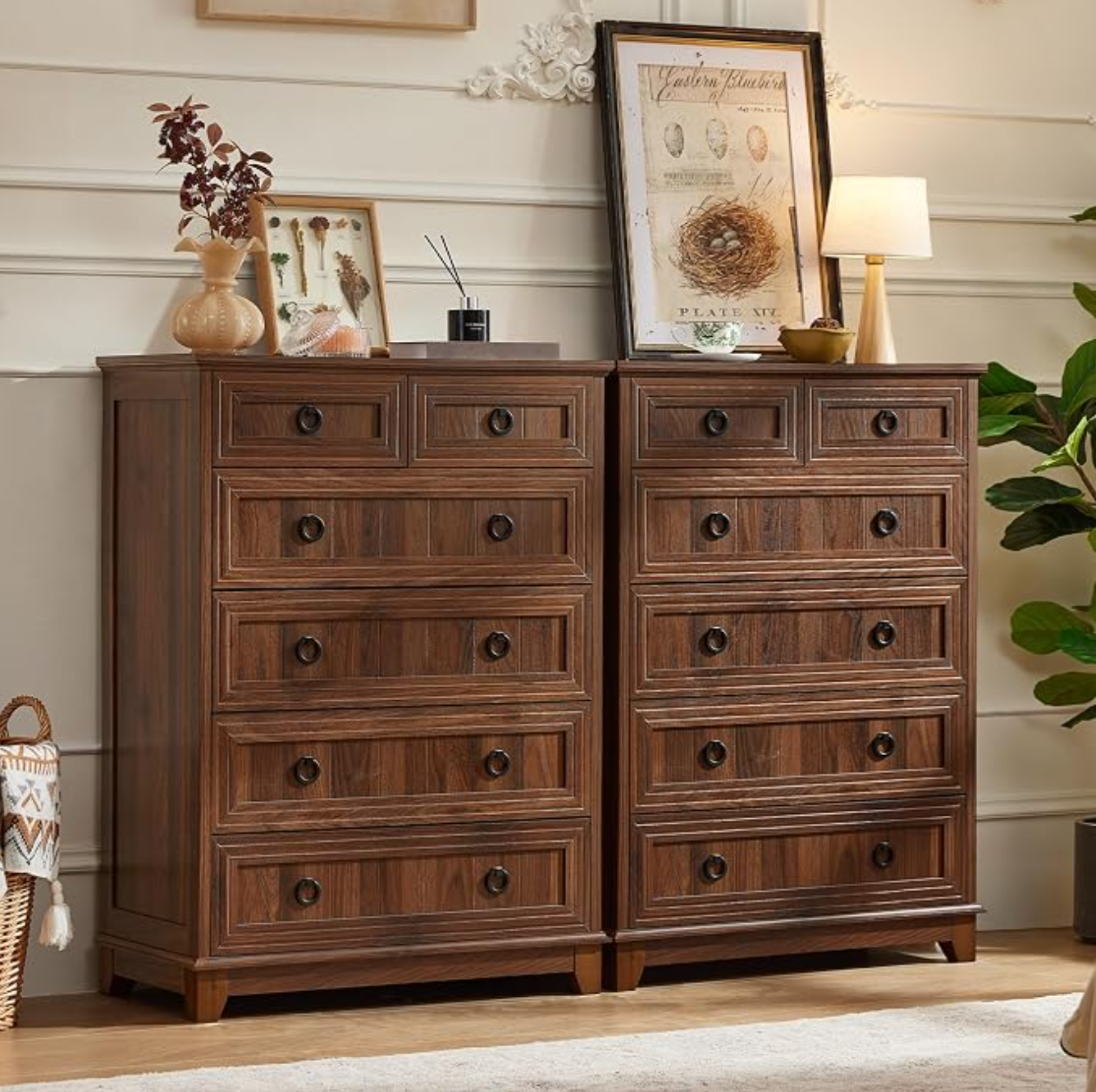 Walnut 6-Drawer