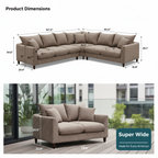 Oversized U-Shaped Modular Sectional Sofa with Double Ottomans