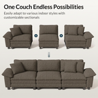 Oversized U-Shaped Modular Sectional Sofa with Double Ottomans