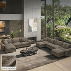 Oversized U-Shaped Modular Sectional Sofa with Double Ottomans