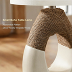Sculptural Rope & Ceramic Boho Table Lamp
