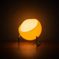 Retro Amber Globe Table Lamp on Metal Wire Stand